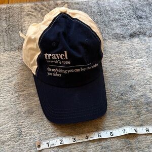 Navy and Tan Travel Definition Cap